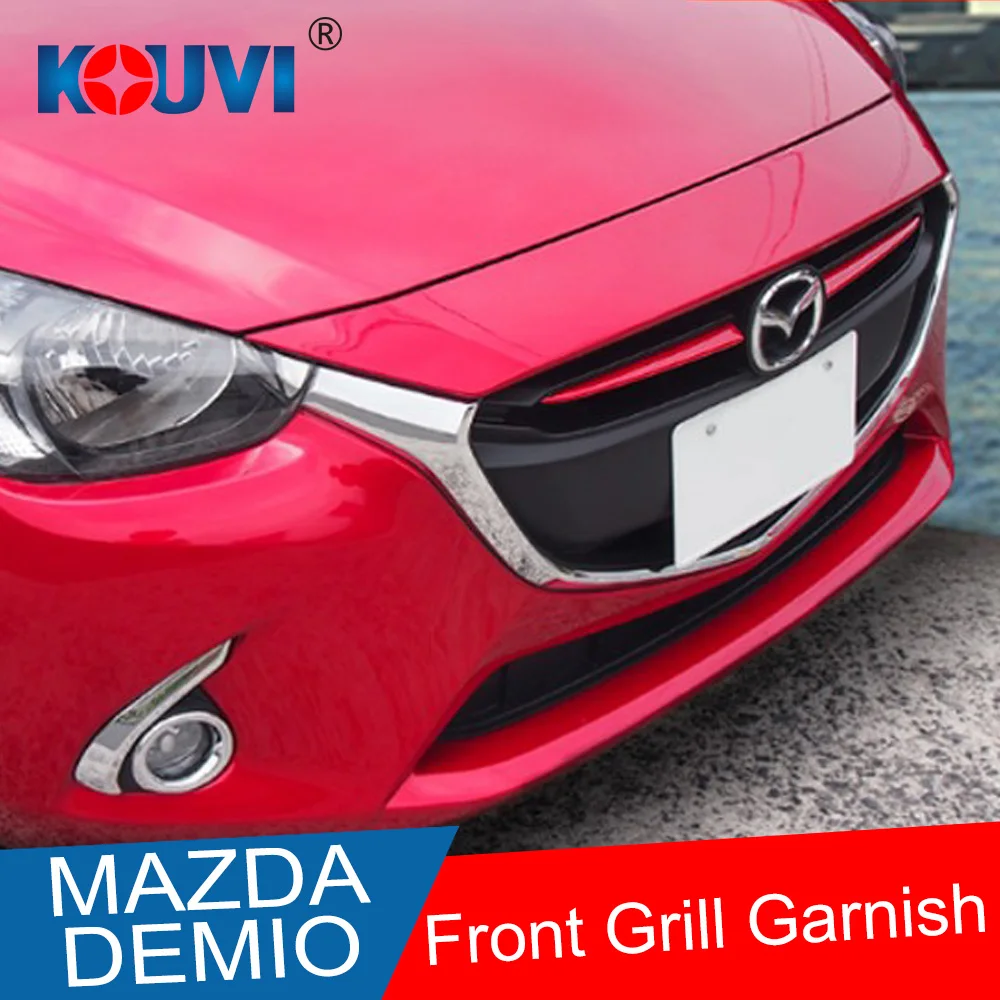Накладка на решетку радиатора хромированная для Mazda 2 Demio 2015 2016 2017 DJ DL Mazda2 хэтчбек