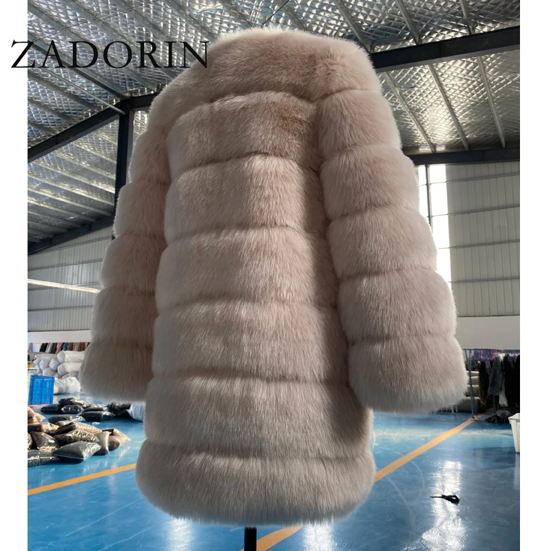 ZADORIN 2021 Winter New Long Furry Faux Fur Coat Jackets Women Thick Warm Fluffy Jacket Causal Party Overcoat Plus Size | Женская одежда
