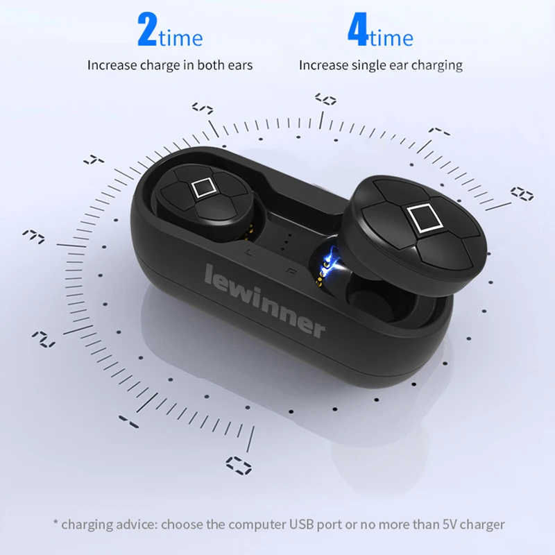 Lewinner V5 TWS беспроводные наушники водонепроницаемая HiFi гарнитура Bluetooth 5 0 с