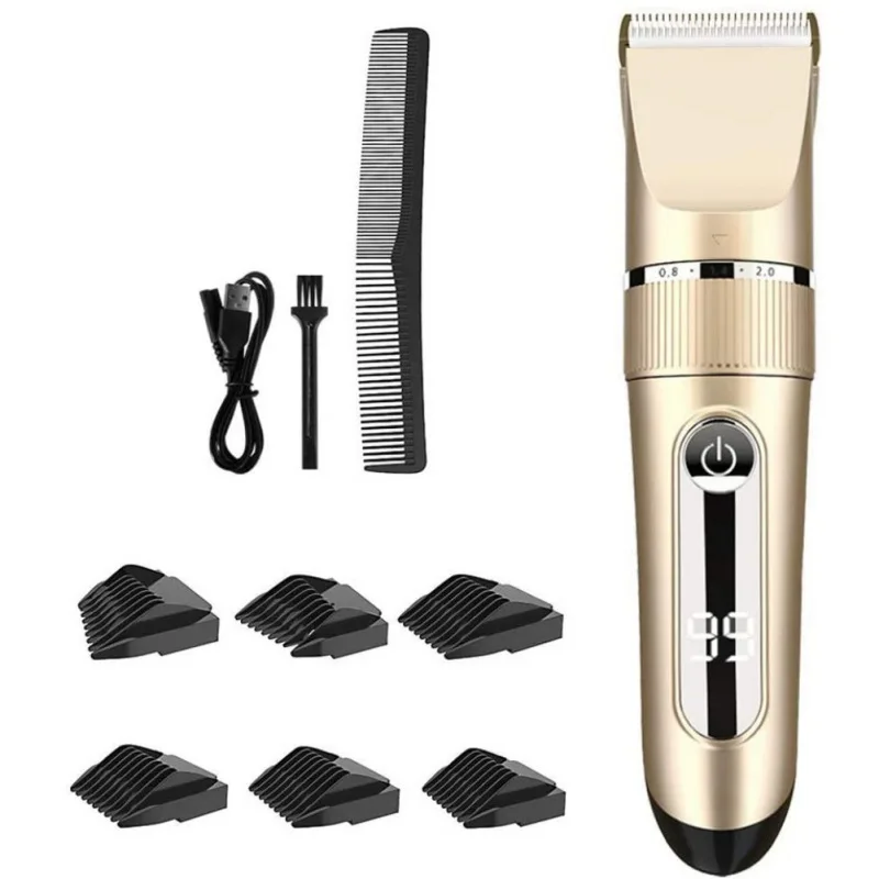 

Rechargeable Hair Clippers Cordless Led Display With 6 Guide Combs(Two Modes