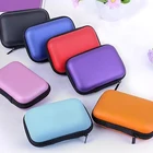 Жесткий Чехол для наушников с USB, водонепроницаемый чехол для наушников, ключей, монет, кабелей и SD-карт, Круглый квадратный держатель