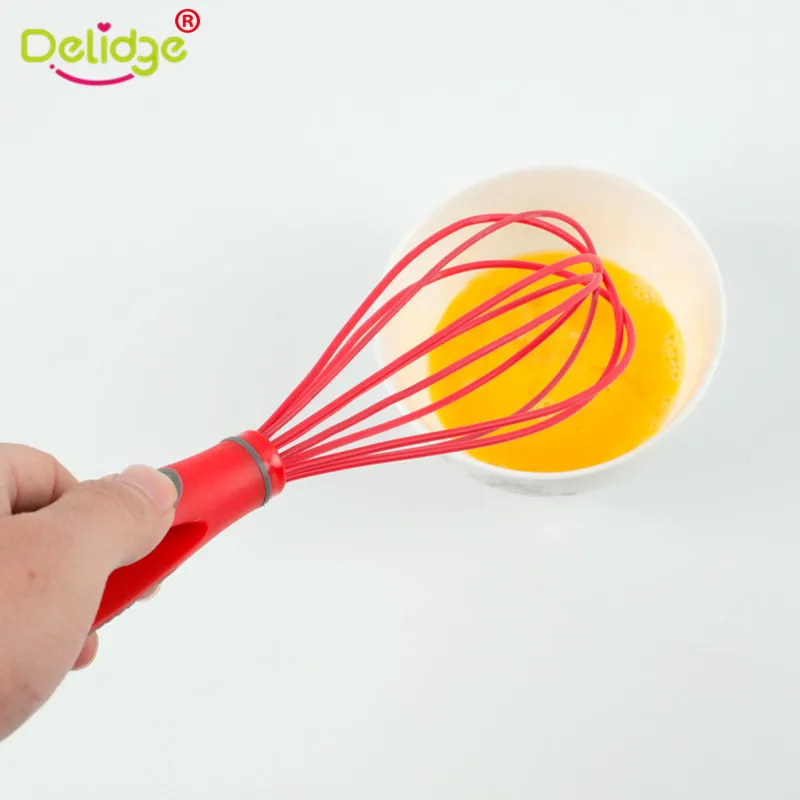 Delidge 1 шт., ручной миксер для яиц, силиконовые венчики для яиц, кухонные инструменты, воздушный шар, венчик, Молочный Крем для смешивания, перемешивание, приготовление пены