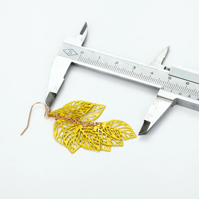 

Bohemian drop earrings for women beads big drop earrings gold Leaves beach holiday earrings Accessories jewelry summer