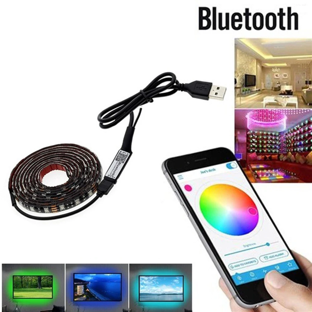 

LED Strip Light Bluetooth APP Control LED TV Light 5V Bluetooth RGB Tape Lamp For TV Background Basement Decoration