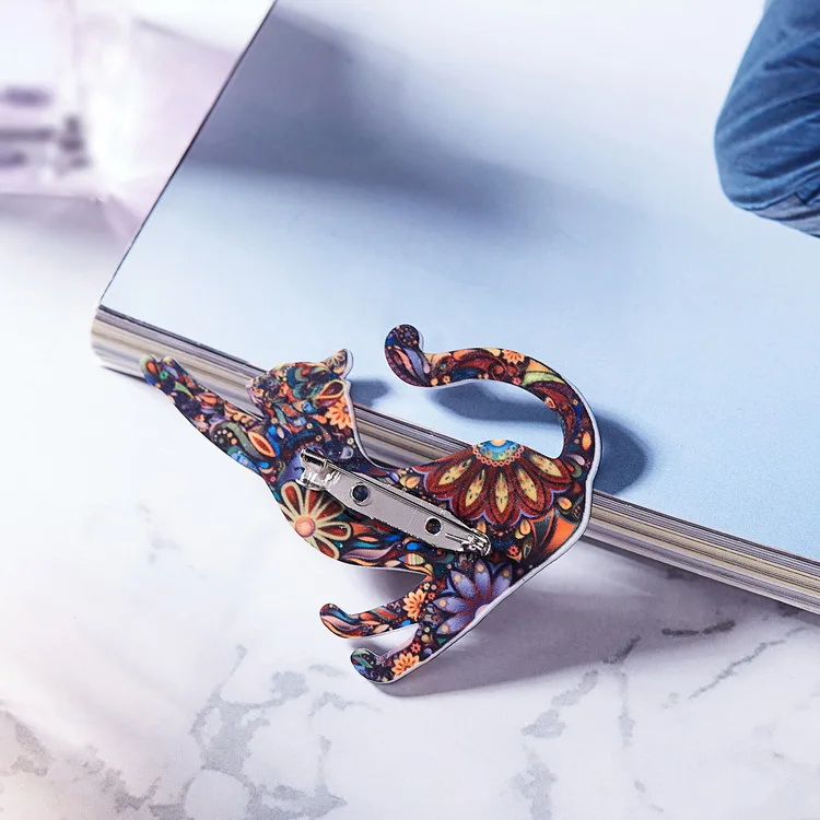 Женская акриловая брошь в виде кошки модная на булавке аксессуар для детей