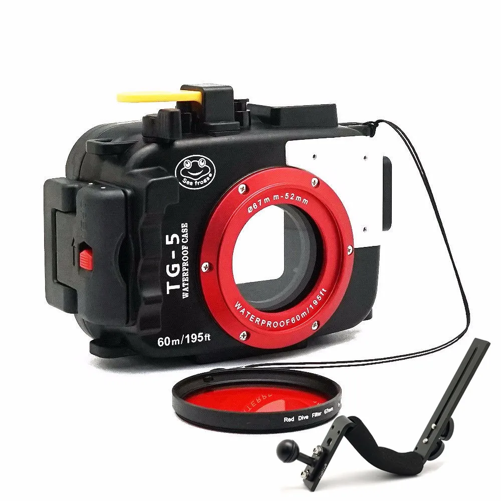DF Seafrogs 60 м подводный водонепроницаемый чехол для камеры Olympus TG5 камера с MEIKON 67 мм рыбий глаз