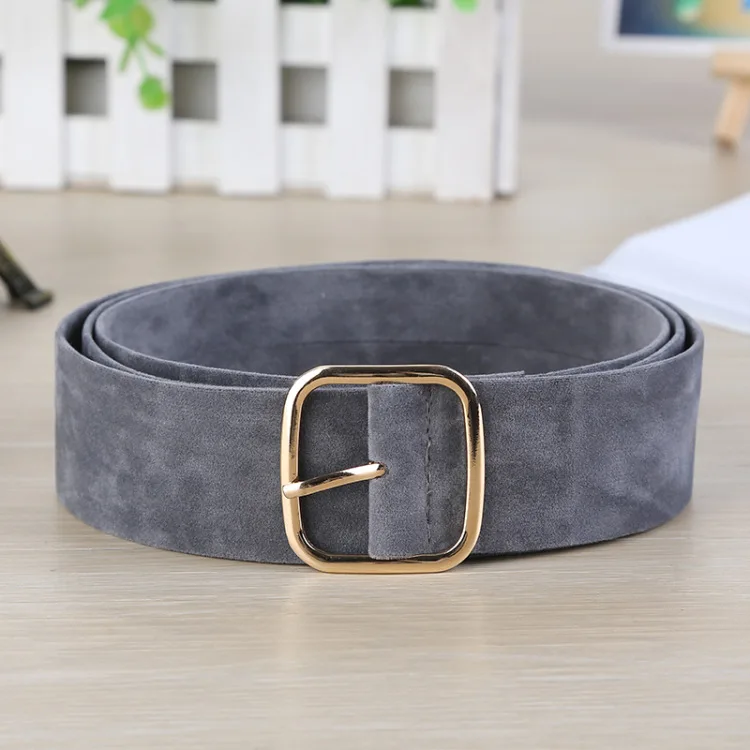 Модный женский ремень Colle черный замшевый из искусственной кожи платье с