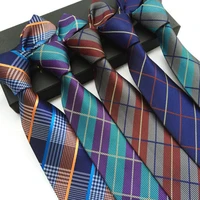 8cm mens business ties fashion plaid polka dot neckties gravata jacquard slim black blue green tie for men wedding party work