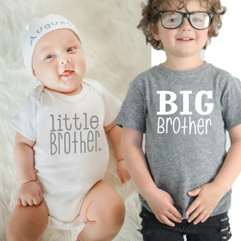 

New Family Matching Outfits Baby Boys Romper Little Big Brother Boy Bodysuit Short Sleeve T-Shirt Summer Kids Clothing Tops Tees