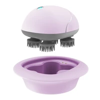 silicone comb shampoo bath scalp care hair massage brush 4 heads vibration silicone scalp massage brush