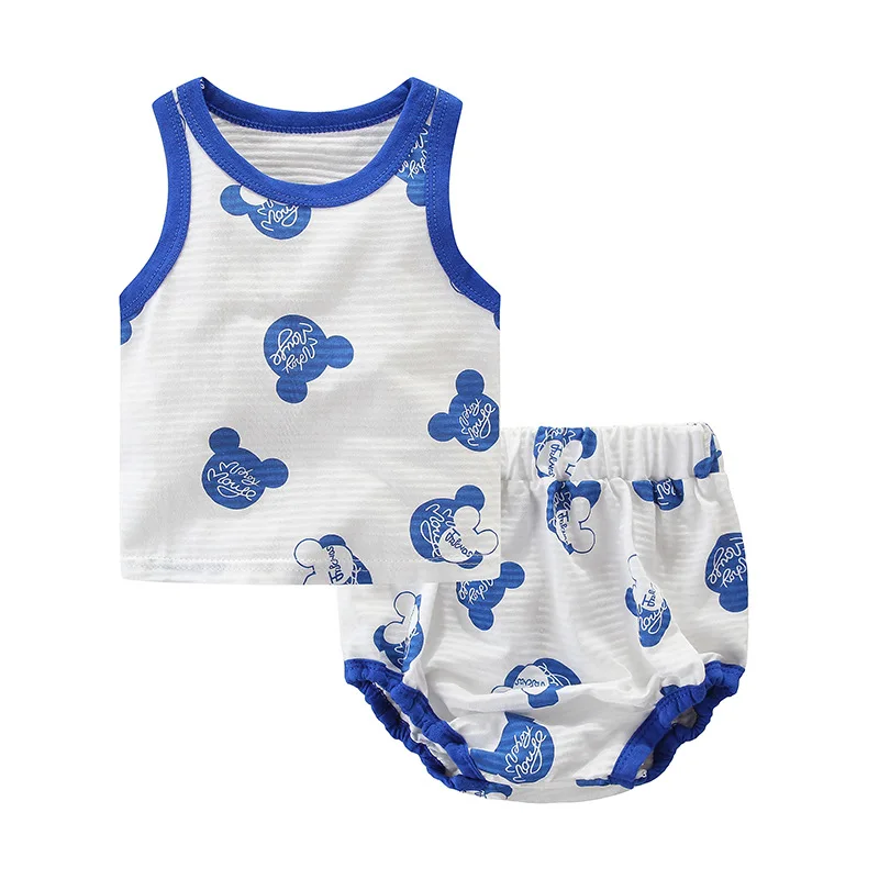 

0-24M Infant Baby Boys Clothes Set Cotton sleeveless Baby Top + Pant Toddler Boy Outfits Spring Newborn Clothing