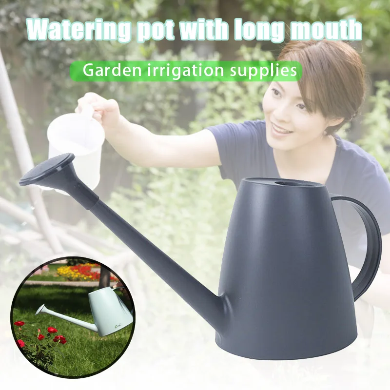 

High 1.8L Indoor Outdoor Plant Watering Can Long Mouth Plastic Water Spray Pot Garden Tools UEJ
