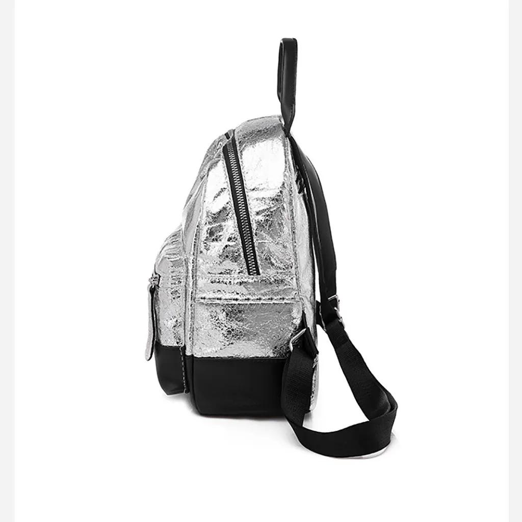 Мини маленький женский рюкзак из искусственной кожи черный и белый цвета