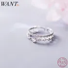 Кольцо женское WANTME из серебра 925 пробы, с двумя цветами, с фианитами