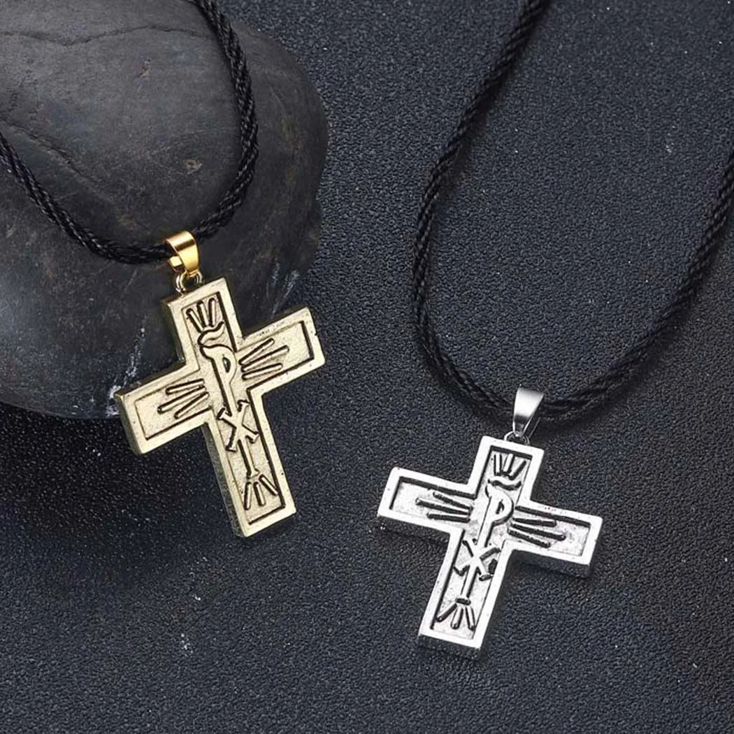 

2022 Chil Rho Pendant Cross Crucifix Jesus Christ Christogram Charm Necklace