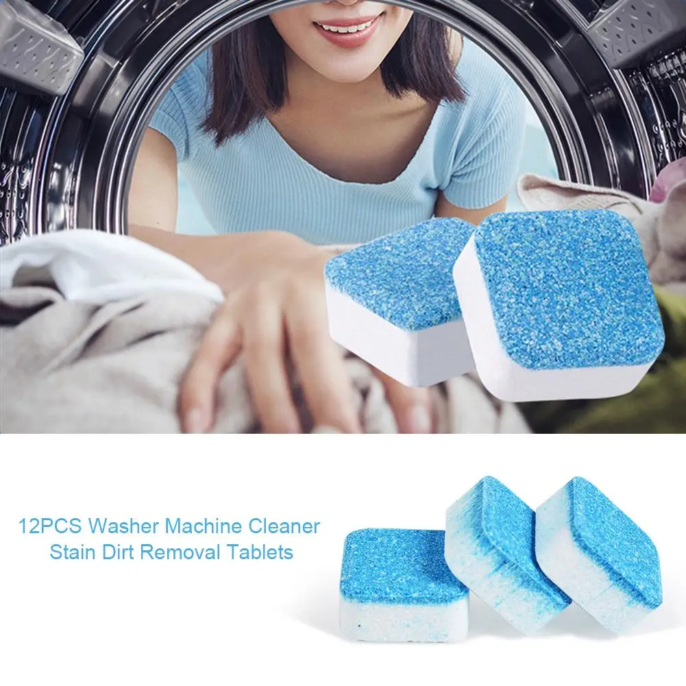 12 шт. чистящее средство для стиральной машины таблетки удаления пятен и грязи