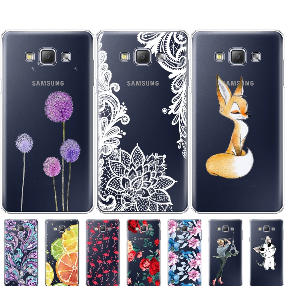 Чехол для Samsung Galaxy A7 2015 мягкий силиконовый чехол из ТПУ A700 A700F полностью 360
