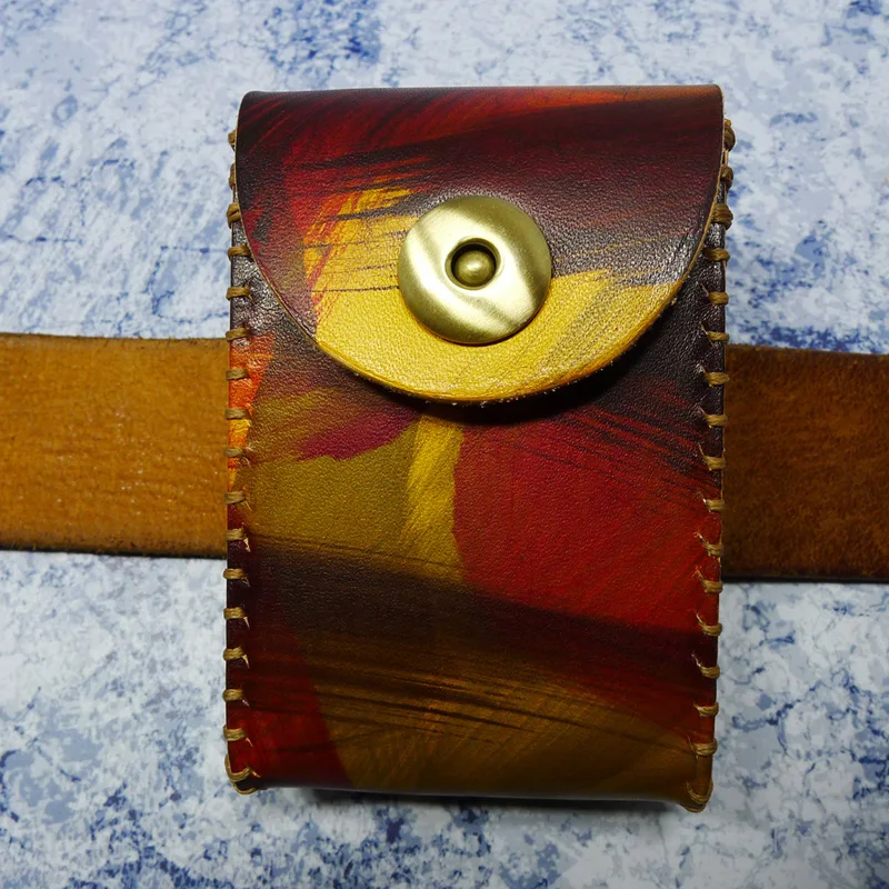 Чехол для ключей blongk кожаный мини поясной чехол ручной работы с отделением