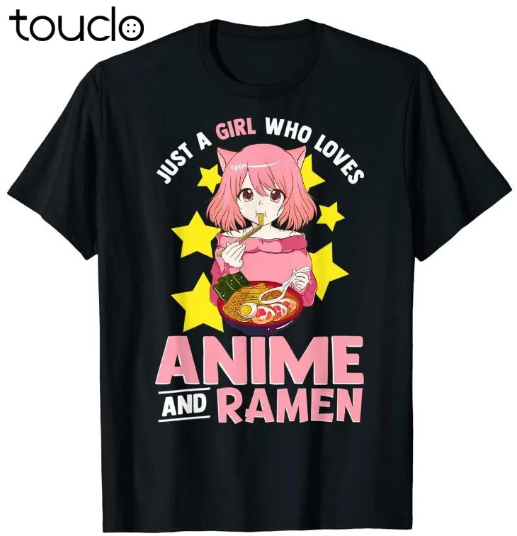 

New Just A Girl Who Loves Anime And Ramen Bowl Japanese Noodles T-Shirt Unisex S-5Xl