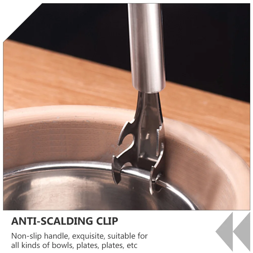

1Pc Anti-scalding Bowl Clip Plate Clamp Non-slip Hot Dish Clip (Silver)