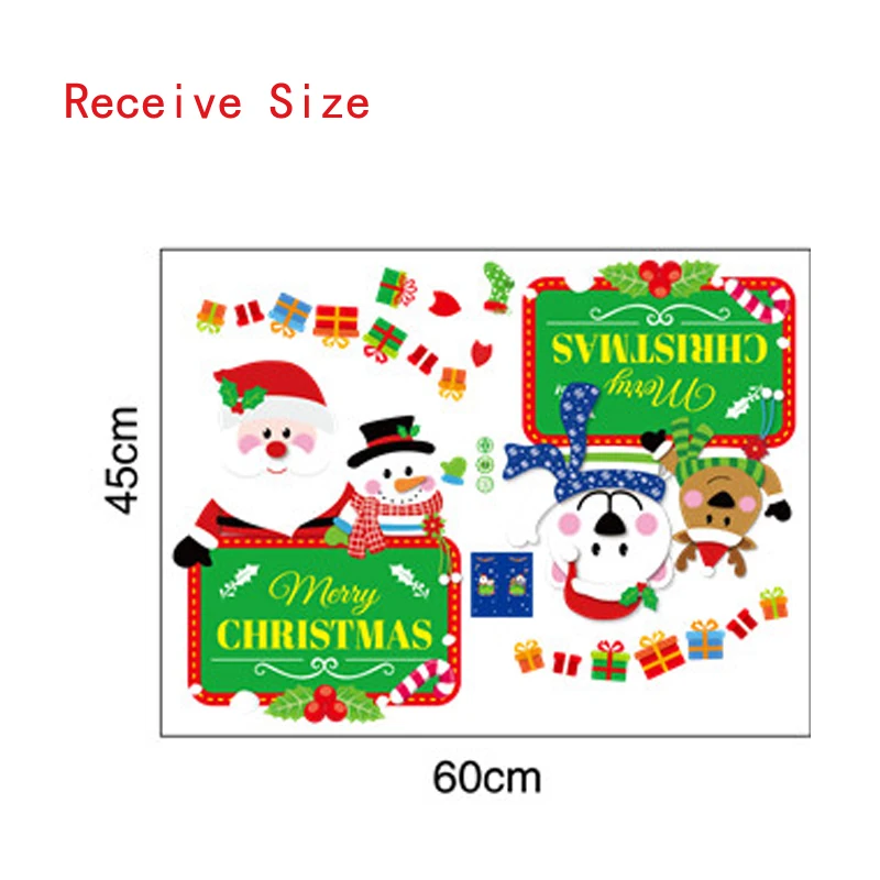 

Christmas snowflakeSanta Claus Snowman Glass Door Sticker Wall Sticker decals children bedroom Decoration wall Decals