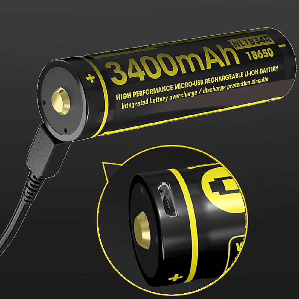 NITECORE 3500 мАч высокопроизводительная перезаряжаемая литий ионная батарея Кнопка