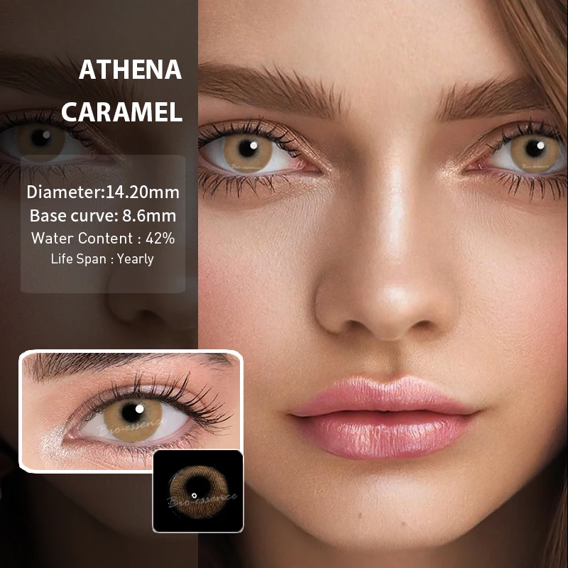 2pcs1pair colored contact lenses eye athena seriers yearly contact lenses color cosmetic contact lens for eyes bio essence free global shipping