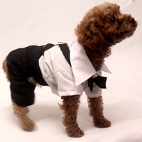 dog wedding suit jumpsuit overalls boy dog clothes male pet clothing tuxedo poodle bichon pomeranian schnauzer corgi pet outfit