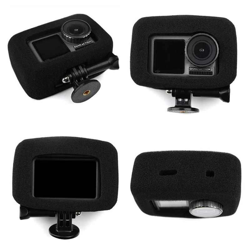 Sponge Windproof Cover Wind Noise reduction Foam Cage Csae Protective Border Frame for DJI OSMO Action Camera | Электроника