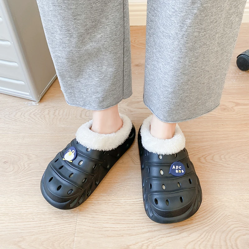 Домашние зимние женские водонепроницаемые Нескользящие резиновые тапочки