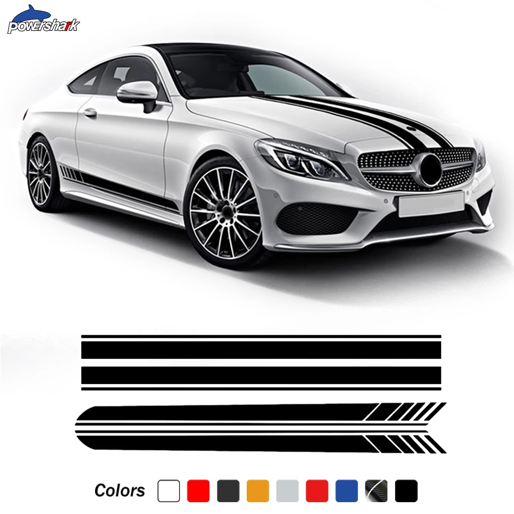 Наклейка на дверь боковые полоски наклейка капот автомобиля для Mercedes Benz A C E GLA CLA
