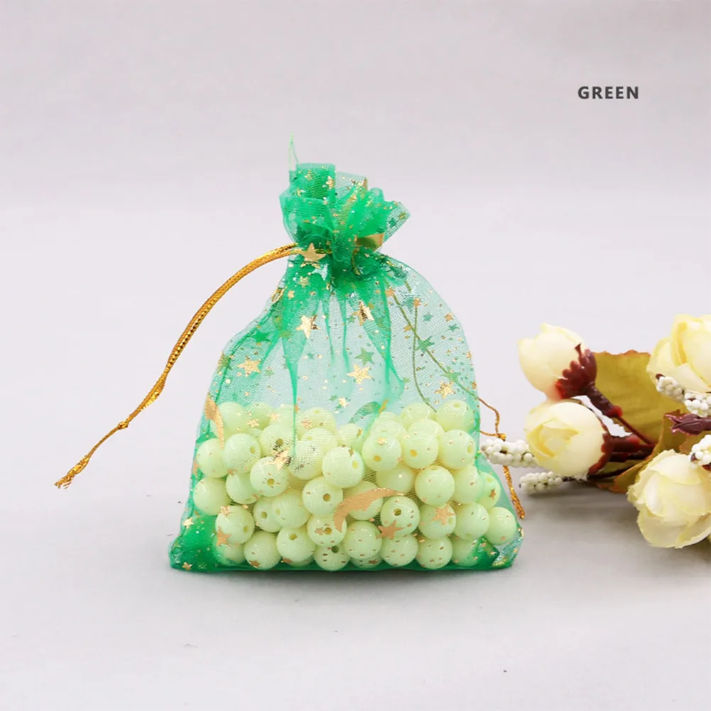 

Organza Jewelry Bags Star Moon Pouches Wedding Candy Christmas Gift Packaging Storage Display Bags Drawstring Party New Year