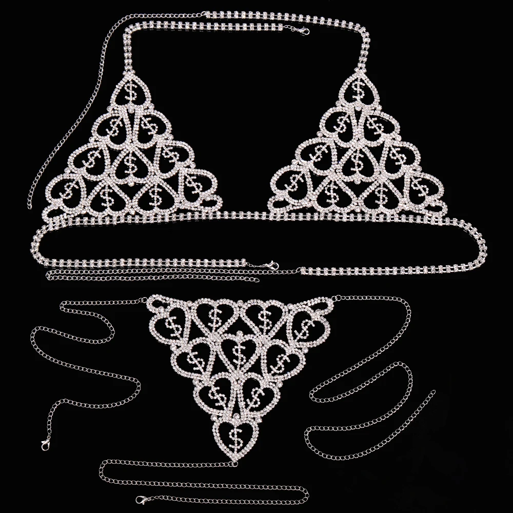 Женский комплект бикини и трусиков-танга Rave украшение для тела в форме сердца