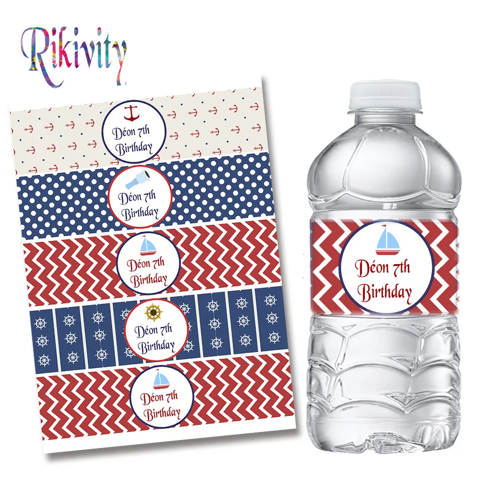 20 шт. на заказ морская бутылка для воды этикетки вина водонепроницаемые