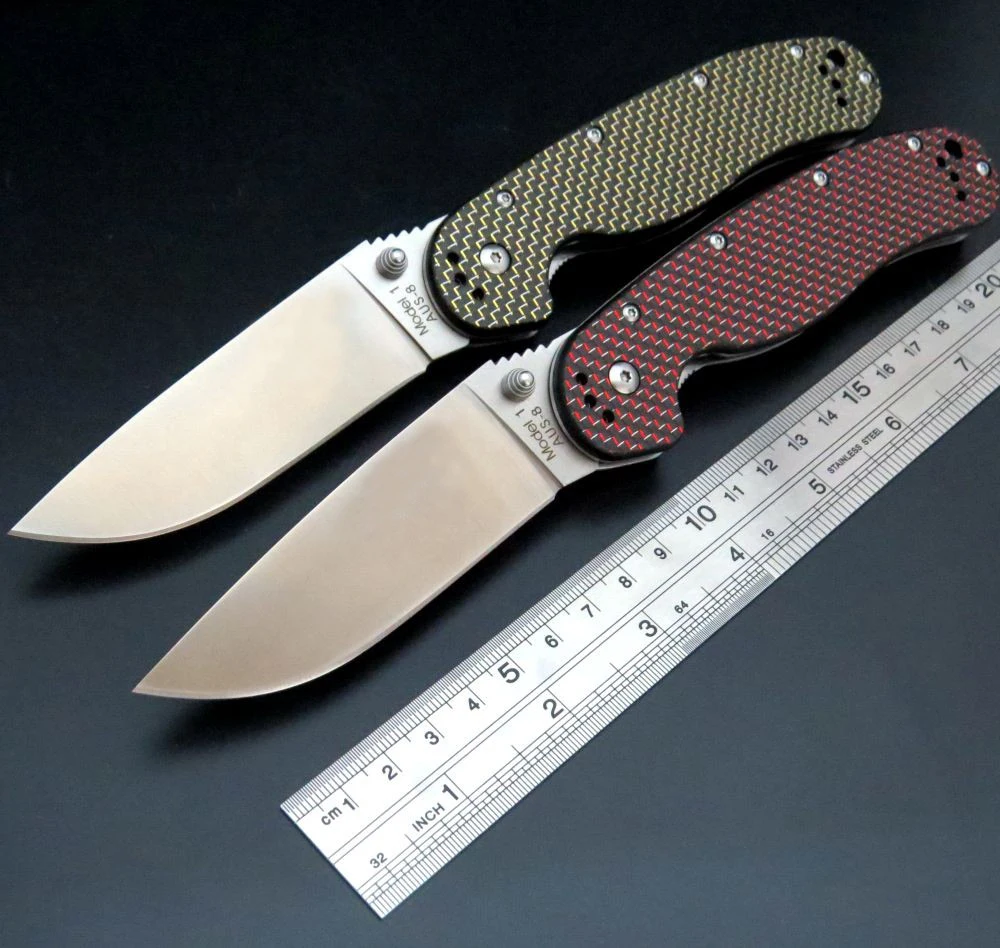 Складной нож RAT Model 1 ручка из углеродного волокна для выживания кемпинга