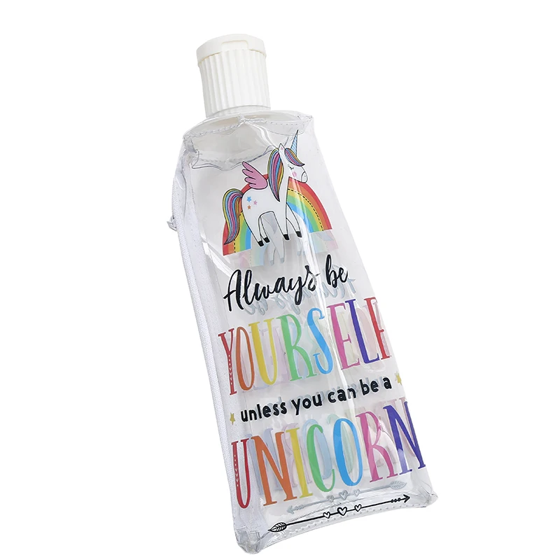 Прозрачный чехол для карандашей на молнии с единорогом из ПУ материала зубной