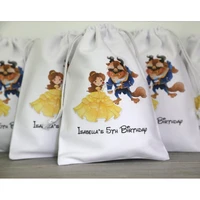 personalized any text princess beauty and the beast gift bags custom beauty and the beast favor bags kids birthday party bags
