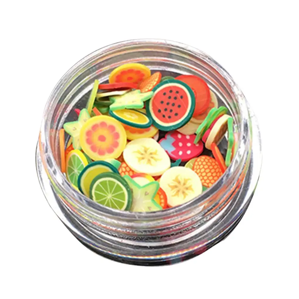 Полимерная глина 3D Ногтей Фрукты ломтик Стикеры конструкции украшенное