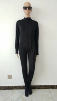women party clothing front zipper black color spandex unitard catsuit no hood hands for kids mens