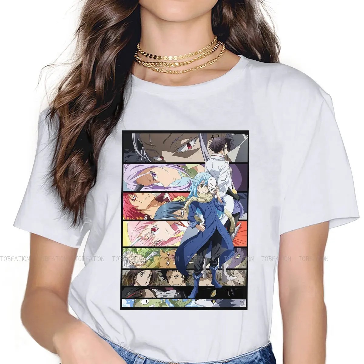 

TenSura Tempest мультфильм девушки футболка персонажи женские топы 4XL Harajuku Смешные футболки Дамская Футболка оверсайз