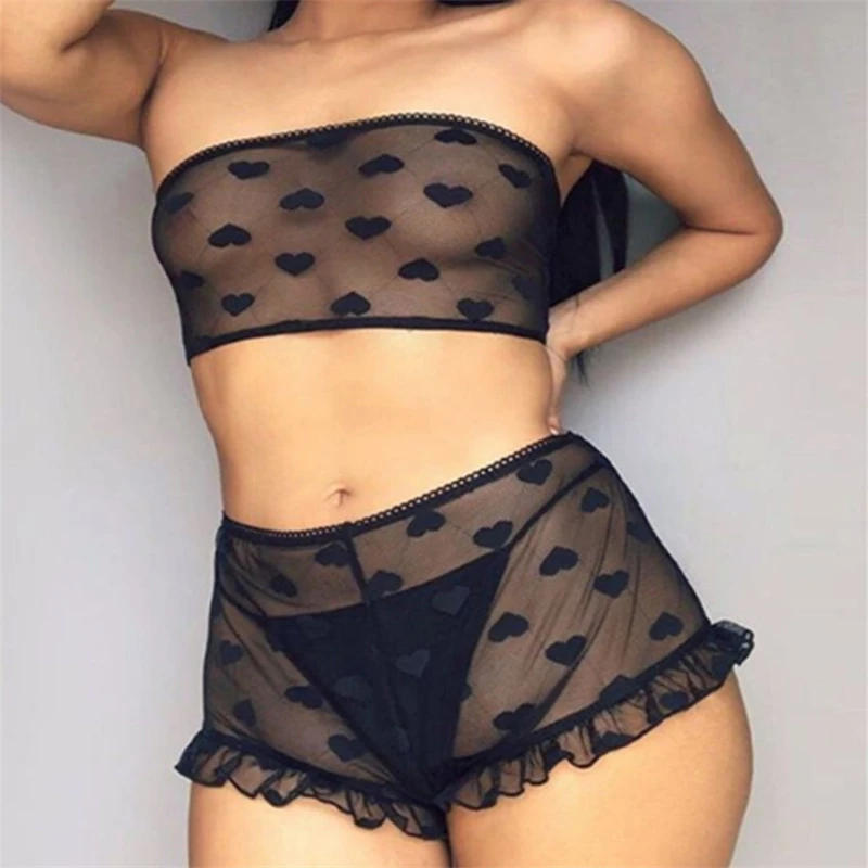 

Sexy Lace Bikini Lingerie Set Transparent Underwear Bra Set Nightwear Women Sleepwear G-string Set Lingerie Erotic Underwear Set