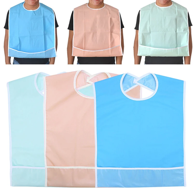 Водонепроницаемый нагрудник для взрослых Mealtime тканевая защита помощи в случае
