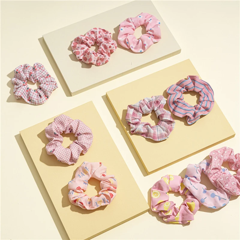 

Small Fresh Floral Chiffon Hair Ring Organza Hair Tie Versatile Girl's Large Intestine Hair Tie Handmade Macaron Color Head Rope