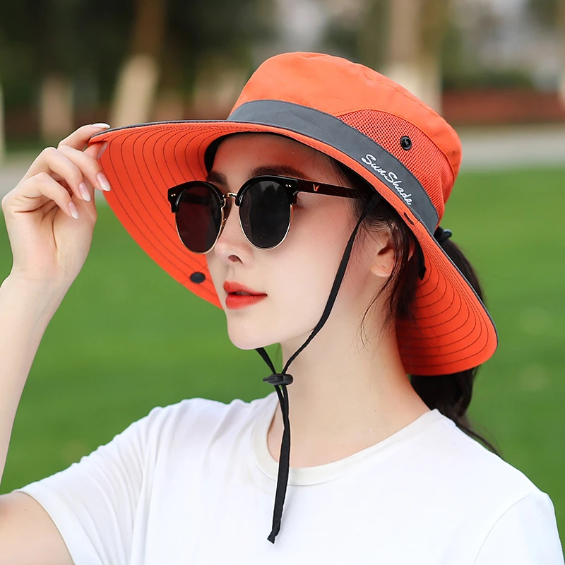 2020 Simple UPF 50+ Sun Hat Bucket Summer Men Women Fishing Boonie UV Protection Long Large Wide Brim Bob Hiking Outdoor | Аксессуары