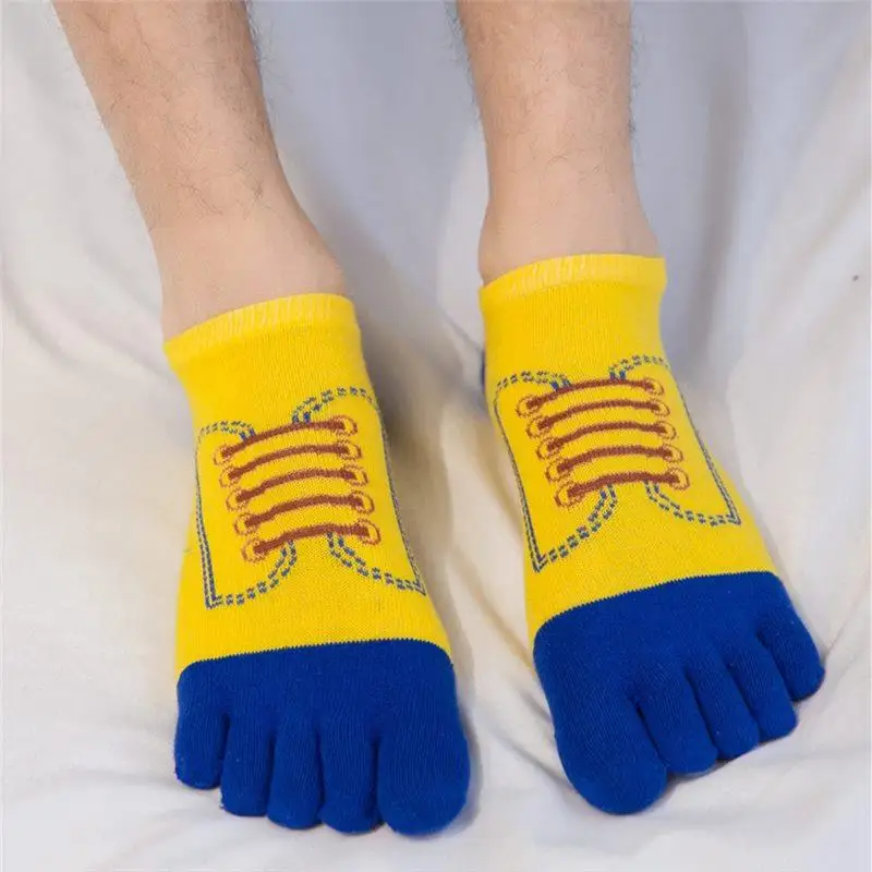 Носки мужские с пятью пальцами хлопковые удобные цветные до щиколотки 5 летние 3