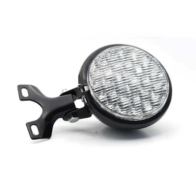 

Мотоциклетная ретро-фара, Модифицированная фара, черная металлическая оболочка, желтая/белая стеклянная Ретро фара