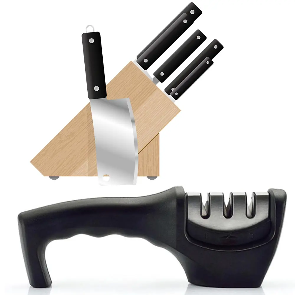 

Kitchen Accessories Knife Sharpener Stainless Steel Kitchen Tool Sharpening Stone Grinder Knives Sharpener Kitchen Tools