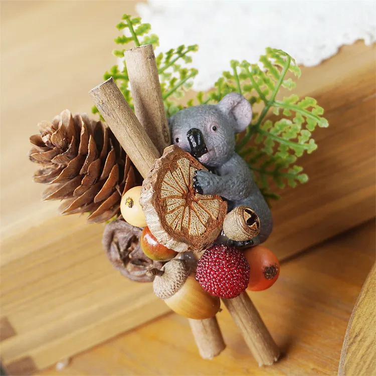 

Dear-you Forest element handmade jewelry retro cute simulation berry koala brooch hairpin dual-use jewelry special gift