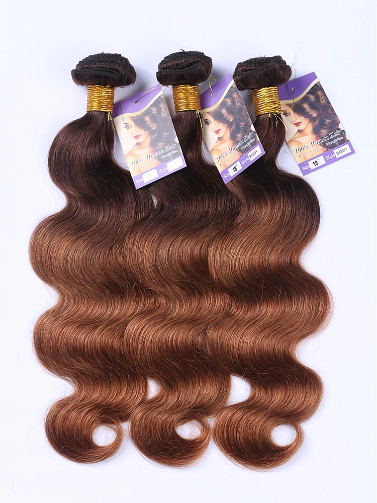 

3 Pcs Body Wave T 4/30 Ombre Blonde Human Hair Extensions Good Cheap Honey Blonde Ombre Human Hair Bndles