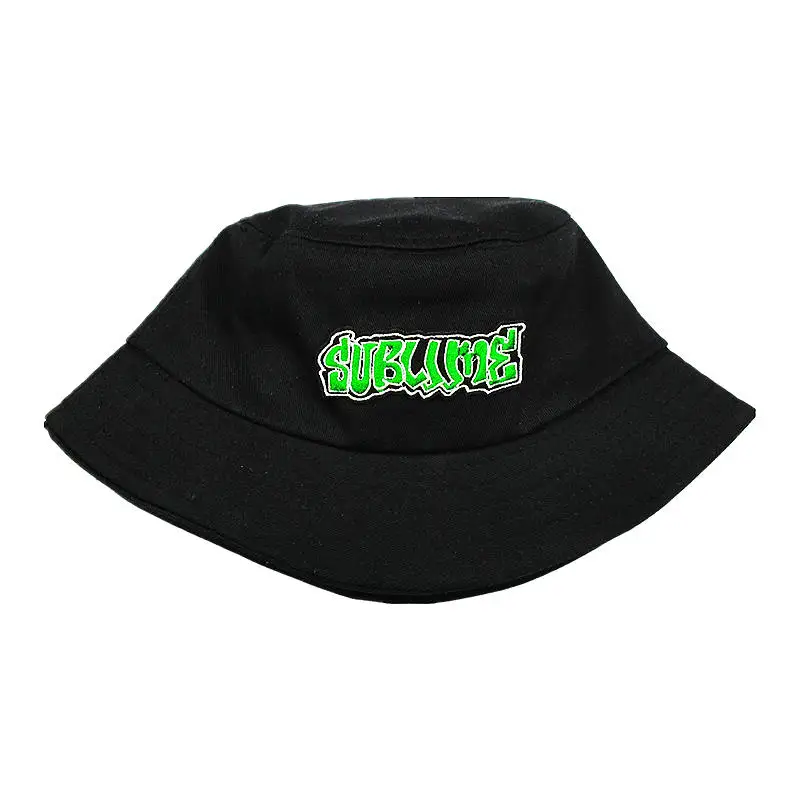 

2021 Green Letter Embroidery Cotton Bucket Hat Fisherman Hat Outdoor Travel Hat Sun Cap Hats for Men and Women 40